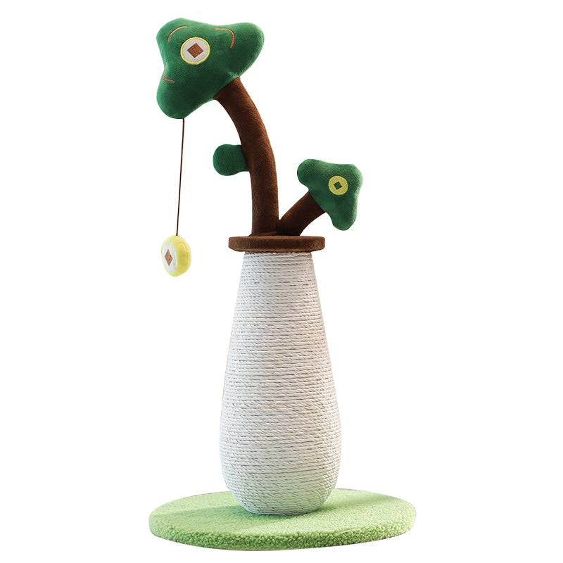 Vertical Money Tree Cat Scratching Pole, Sisal Wear-Resistant Cat Scratching Column, Interactive Ball Track Spring Ball Cat Toy, Durable And Cute Sisal Cat Scratching Pole - DropOnline.co