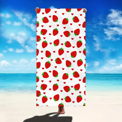 Strawberry Pattern Beach Towel — Pool, Camping, Travel & Yoga