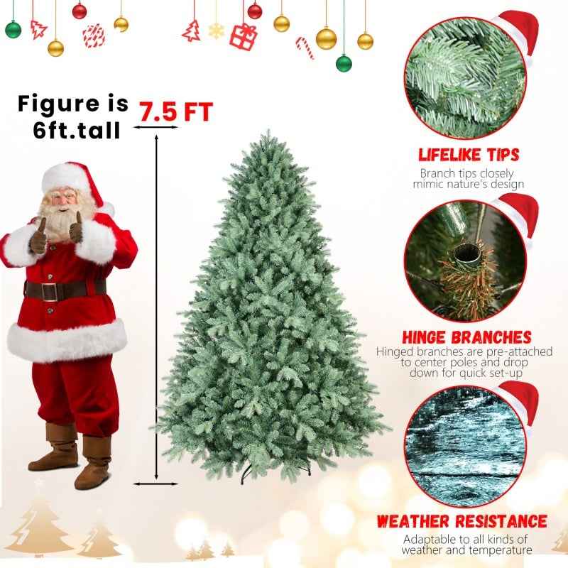 PE/PVC Christmas Tree Green - Premium Mixed Material Holiday Tree - DropOnline.co