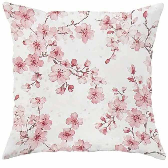 Spring Cherry Blossom Letter Pillow Cover Home Sofa Cushion Cover - DropOnline.co