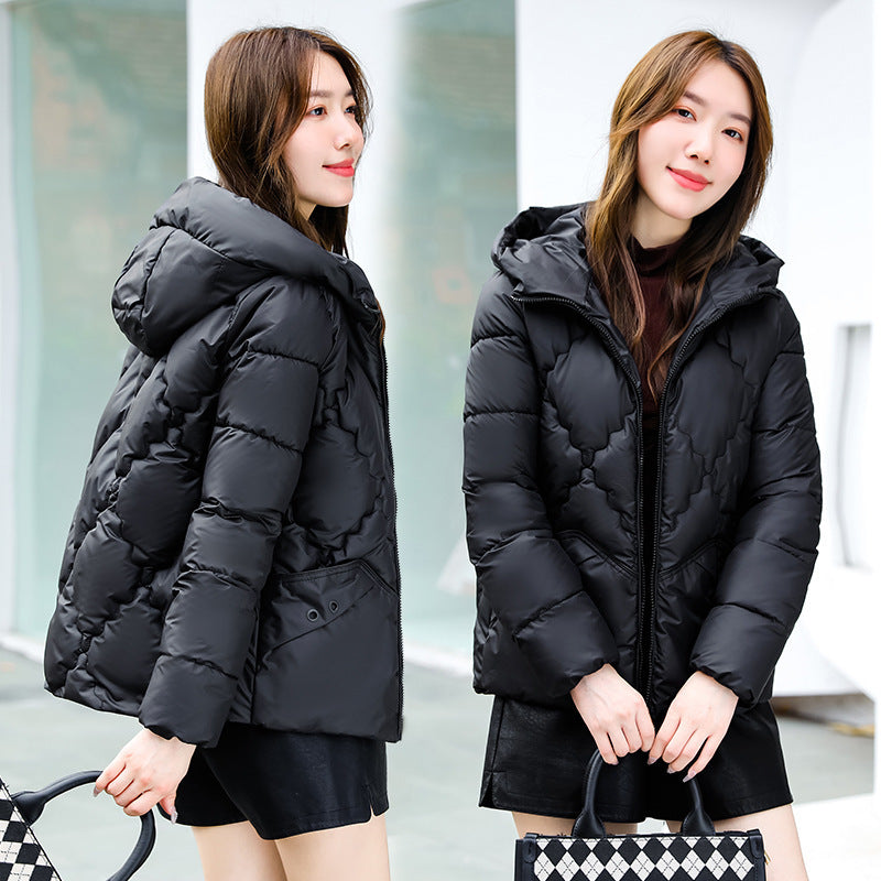 Cotton Coat Rhombus Thickened Cotton Coat Fleece-lined Cotton Coat Jacket - DropOnline.co