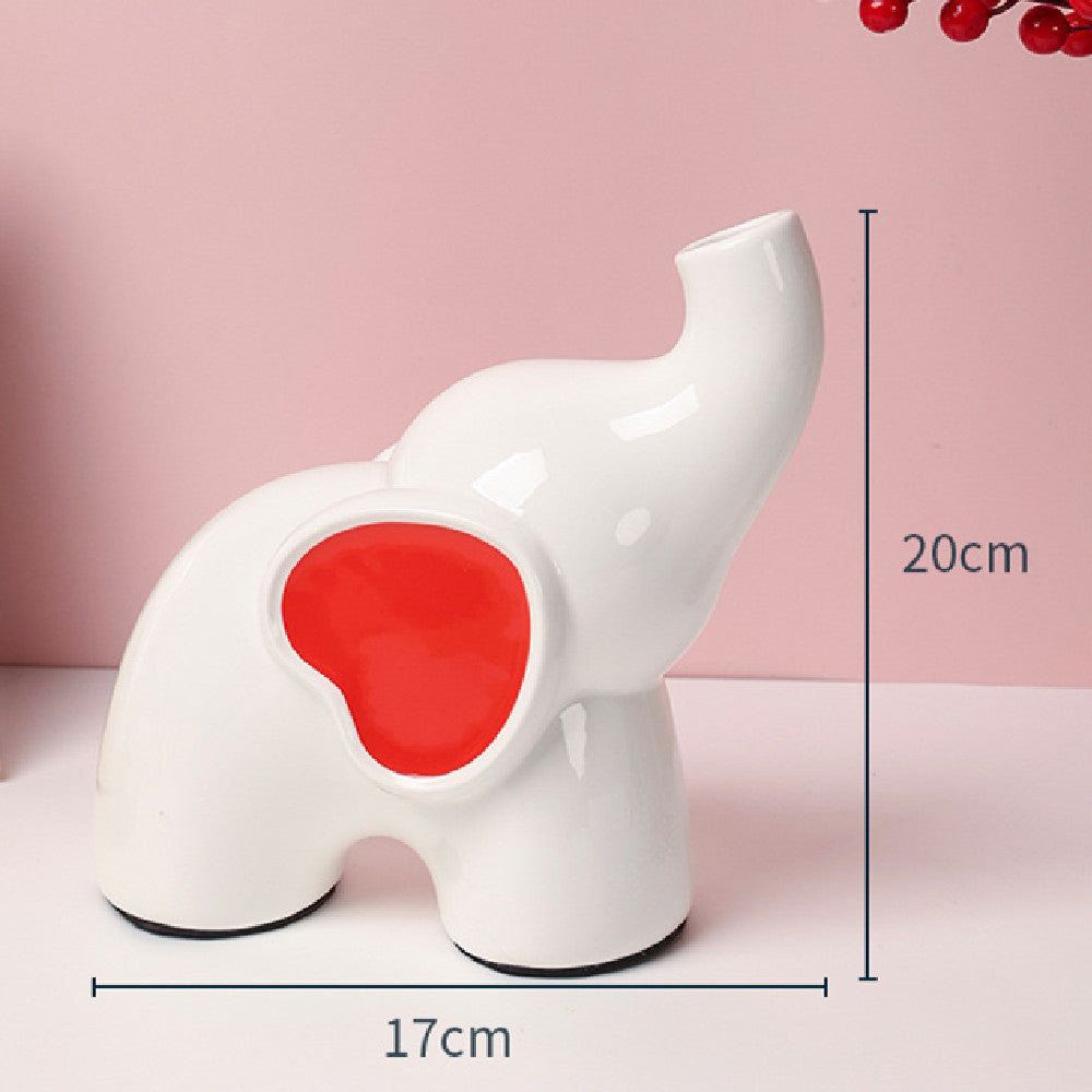 Nordic Home Decor Accessories Ceramic Elephant Vase Bedroom Desktop - DropOnline.co