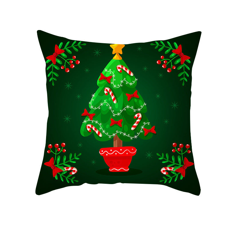 Cartoon Santa Claus Series Peach Skin Sofa Cushion Cover - Fun Christmas Holiday Decoration - DropOnline.co