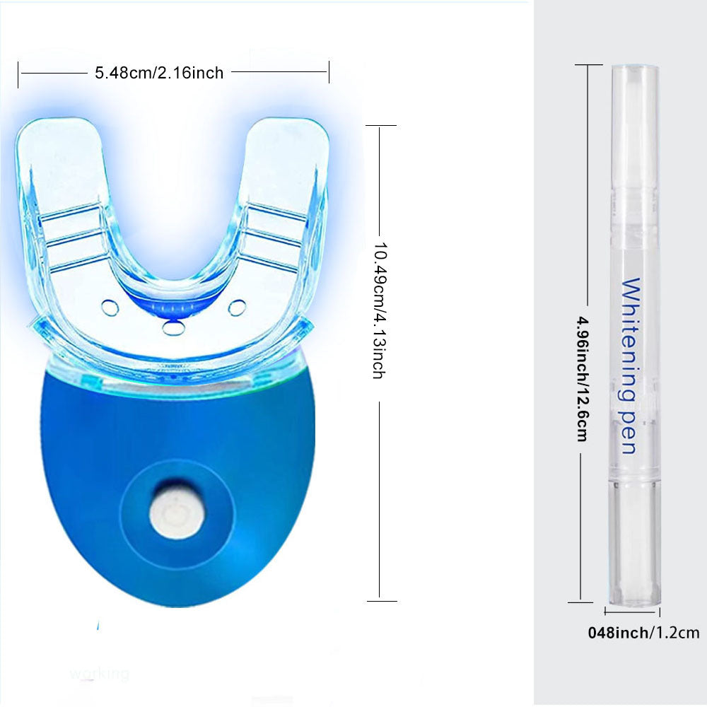 Teeth Profession Kit - 5X LED Light Tooth With 3pcs Pens,1 Desensitization Pen,1 Mouth Trays Restores Your White Smile,pefect Gift For Girlfriend - DropOnline.co