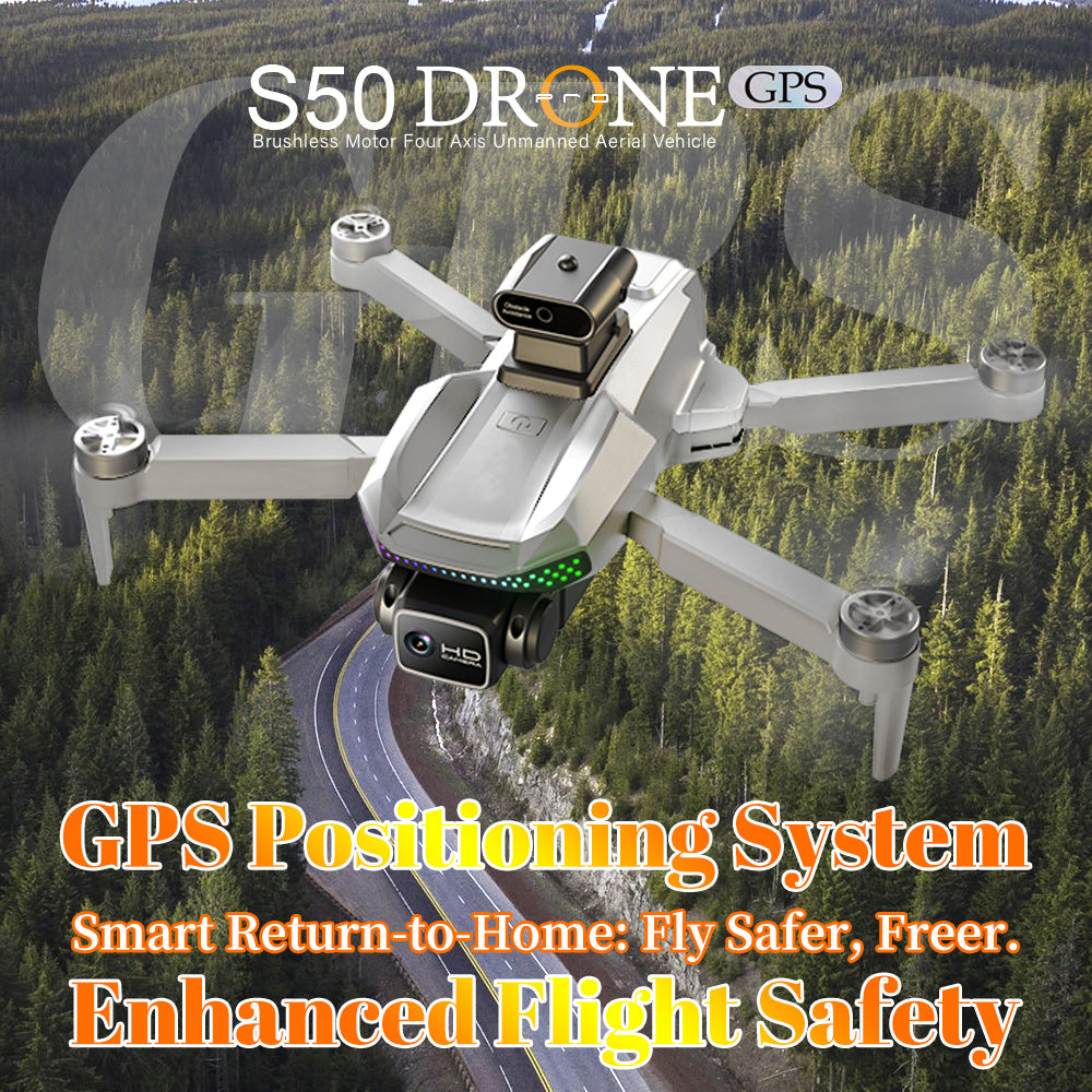 S50 PRO GPS Drone With 2 Batteries, 4.5-inch Large Screen Remote, Real-Time HD Camera, Obstacle Avoidance, Extended Flight Time - DropOnline.co