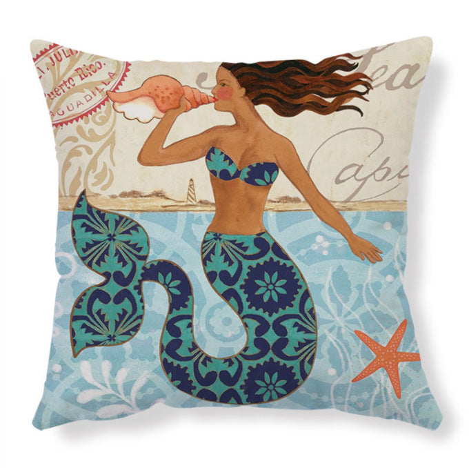 Cushion Covers Sea Turtle Printed Throw Pillow Cases For Home Decor Sofa Chair Seat - DropOnline.co