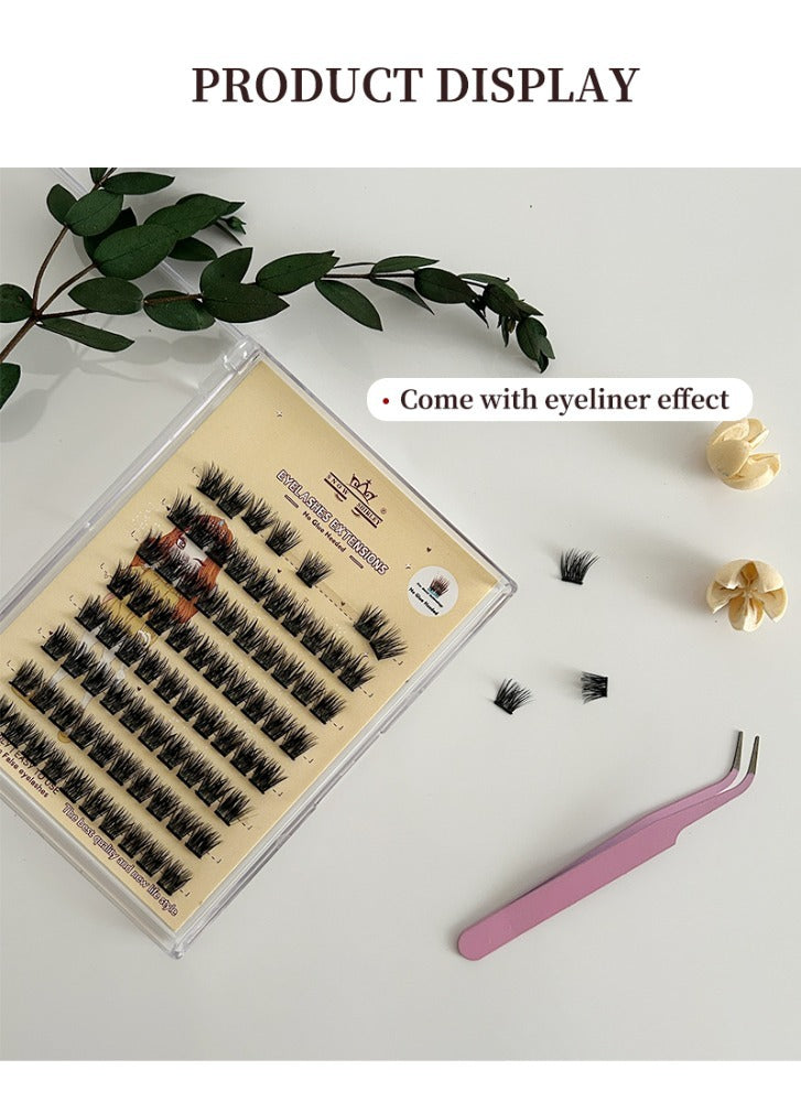 3D Self-adhesive False Eyelashes 8 Rows -Small Tweezer Tool - DropOnline.co