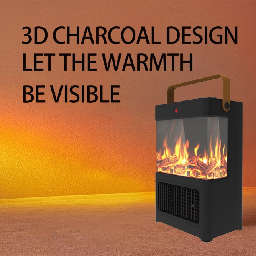 1500W Electric Fireplace Heater With Realistic 3D LED Flame, Overheat & Tip-Over Protection, Portable Indoor Heater For Home Office, Christmas Decorative Warmth - DropOnline.co
