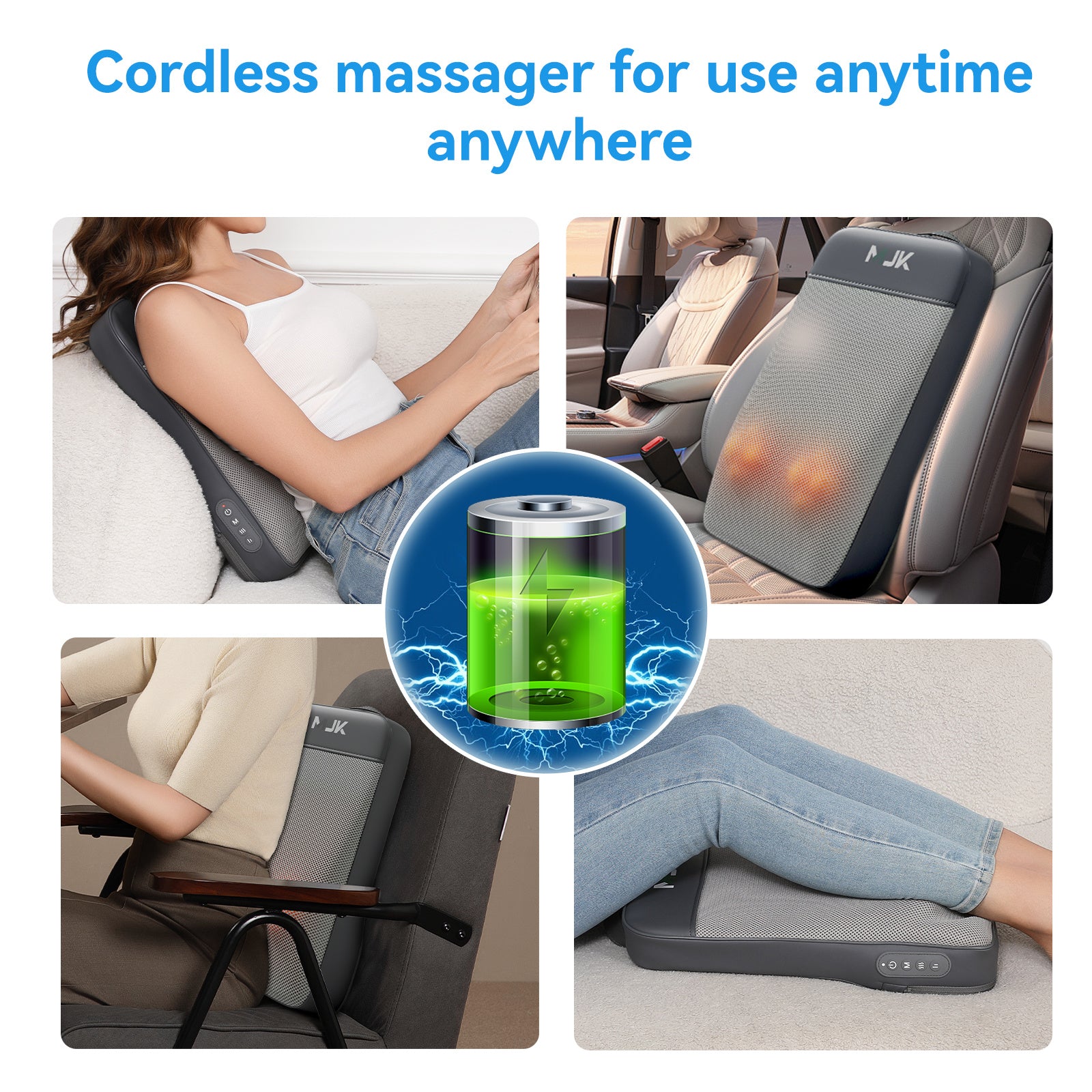 Short Walk Cushion Massager, Kneads And Heats The Waist And Back, Suitable For Office And Home Use, Portable Multi-functional Massage Device - DropOnline.co