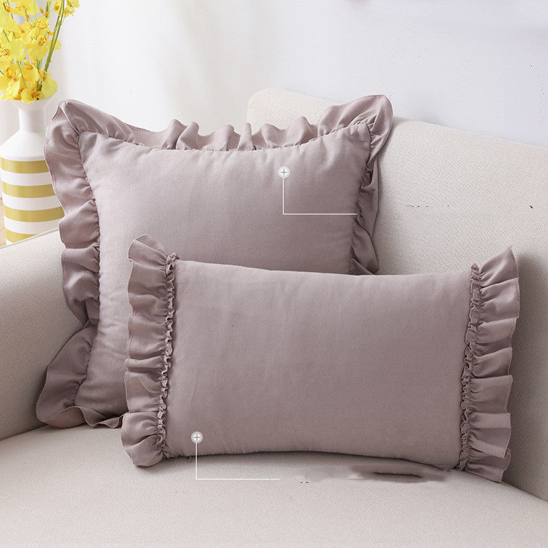 Pillowcase Small  Cushion Pillow Suede Sofa Bedside Pillowcase - DropOnline.co