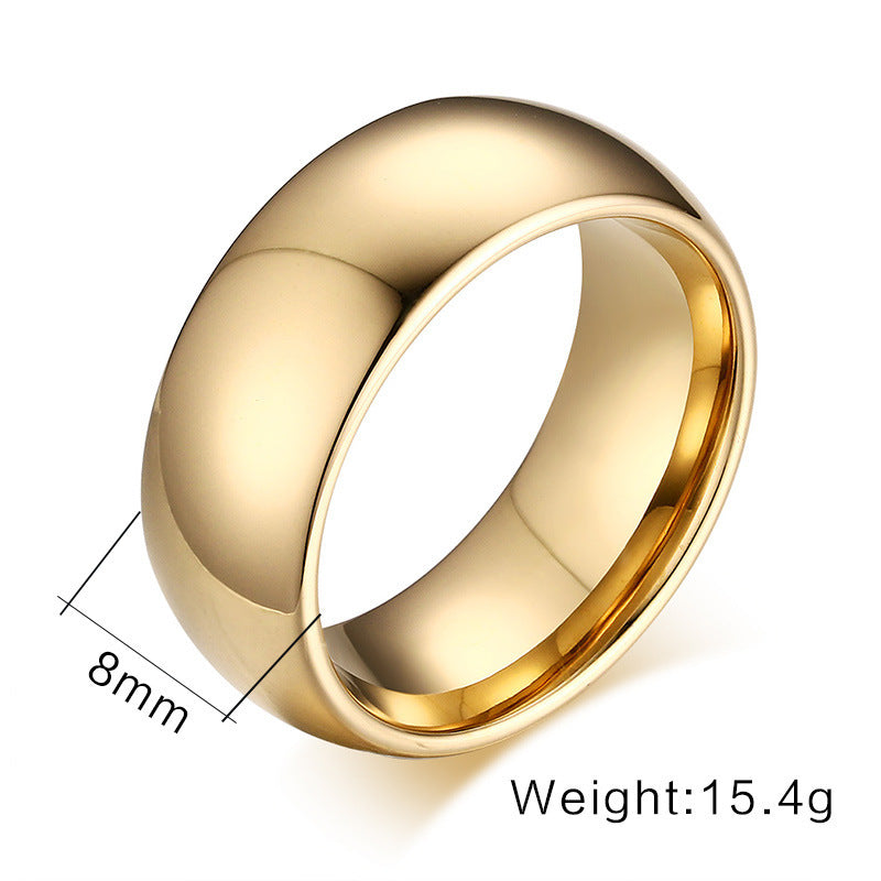 Glossy Plain Circle Tungsten Steel Couple Rings For Men And Women - DropOnline.co