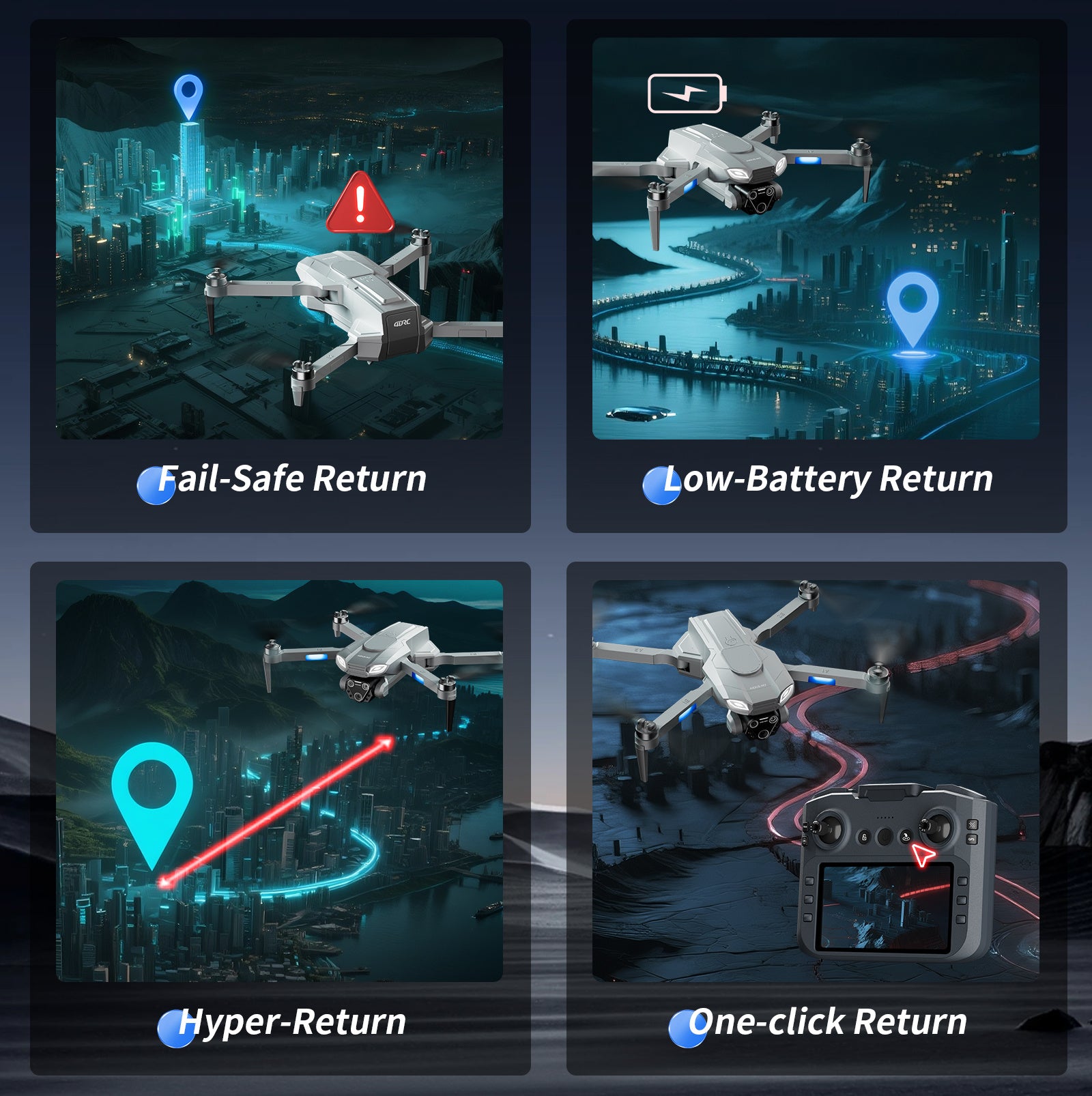 4DRC M7 GPS Drone With 4K Camera For Adults With Brushless Motor Follow Me,rc Quadcopter. - DropOnline.co