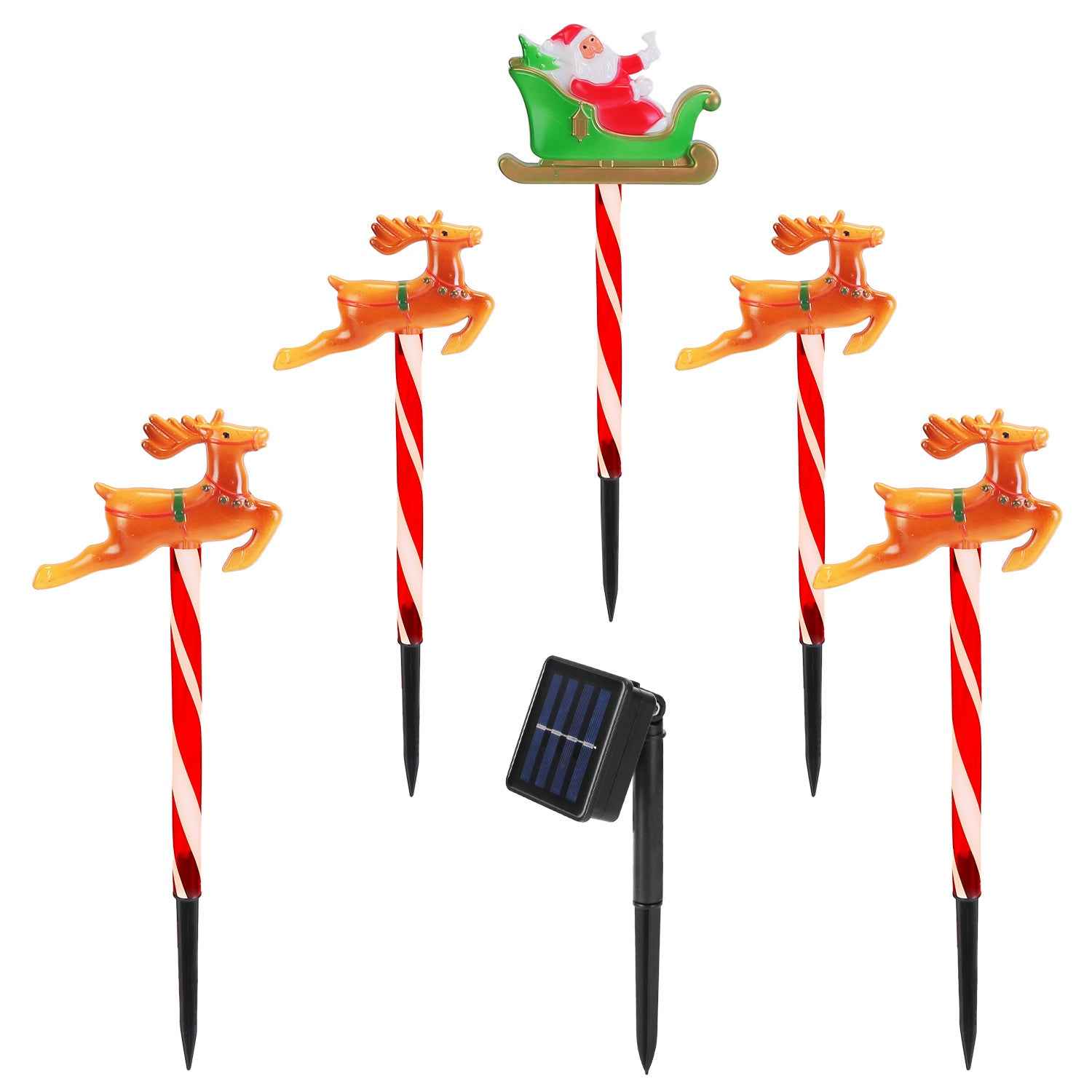 Christmas Outdoor Pathway Lights - 5 Pack LED Stake Lights with 8 Modes IP44 Waterproof - DropOnline.co