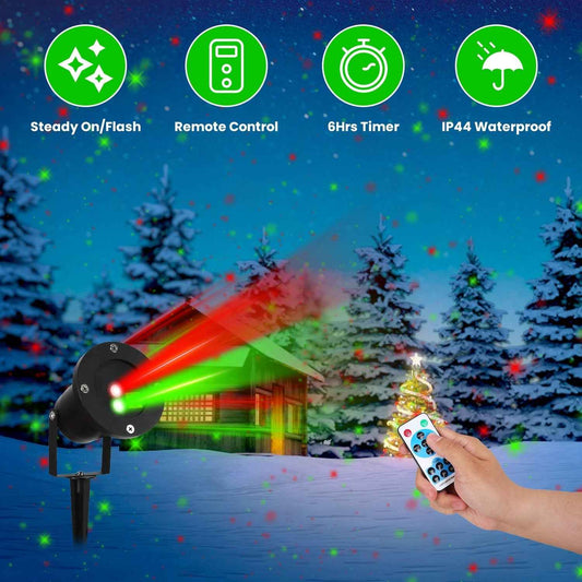 Outdoor Laser Projector Light - Red & Green 3 Modes 12 Speeds IP44 Waterproof - DropOnline.co