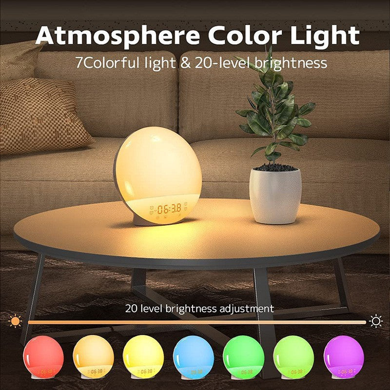 Simulated Sunrise And Sunset Natural Wake-up Light LED Electronic Alarm Clock Light Home Decor - DropOnline.co