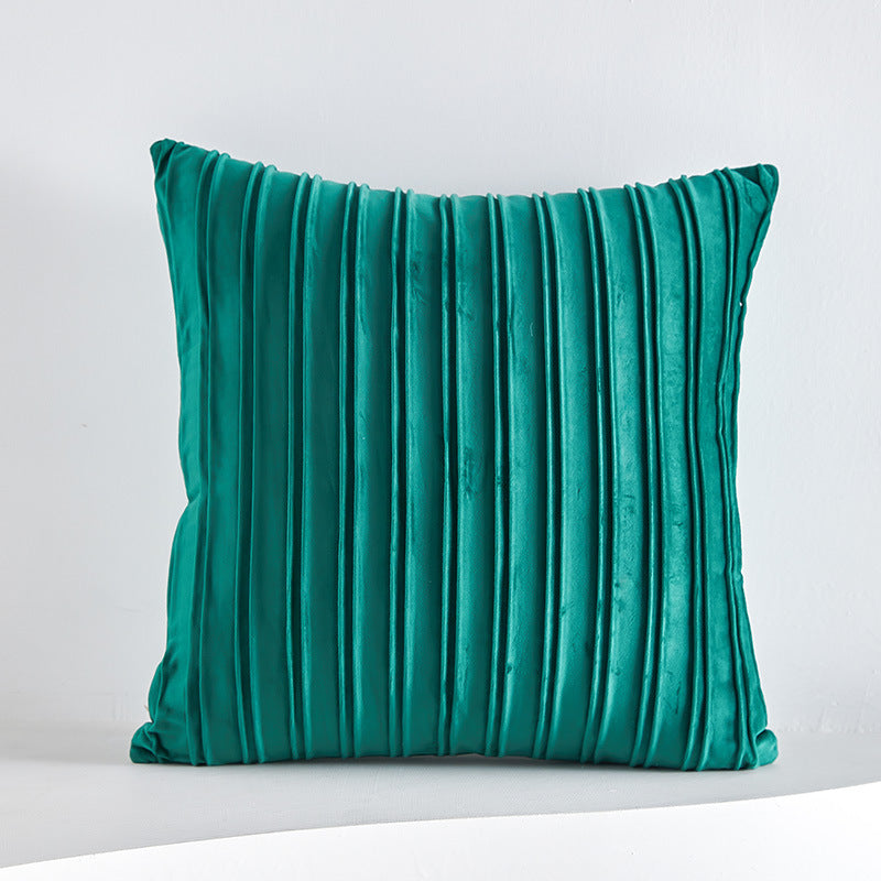 Netherlands Velvet Striped Pleated Cushion Cushion - DropOnline.co