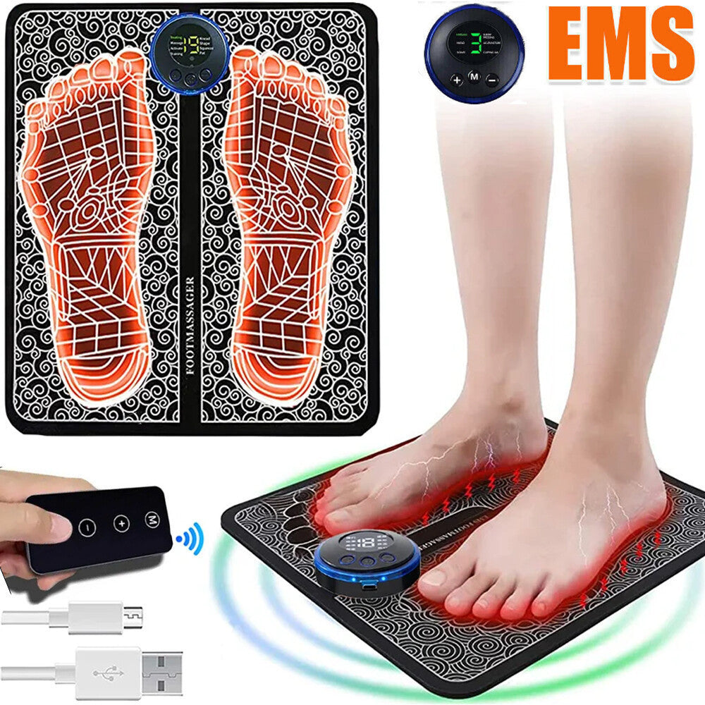 Electric EMS Foot Massager Mat Relax Muscle Stimulator Leg Shaping Massage Pad - DropOnline.co