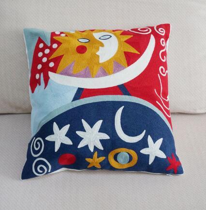 Roy Painting 1 Embroidered Cushion Cover - DropOnline.co