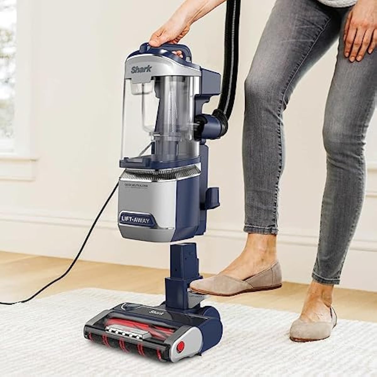 Shark UV900 Pet Performance Plus Lift-Away Upright Vaccum with DuoClean PowerFins HairPro & Odor Neutralizer Technology, Anti-Allergen Complete Seal Technology & HEPA Filter, Navy/Silver - Refurbished