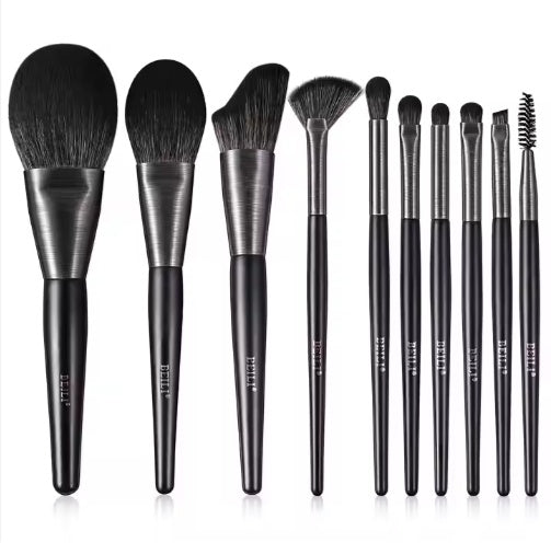 BEILI Low MOQ Ship Fast Custom High Quality Make Up Brushes Wholesale Wood Handle Premium Natural10pcs Makeup Brush - DropOnline.co