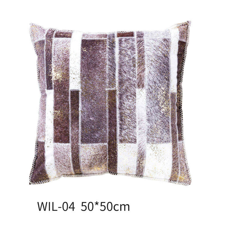 Handmade Wool Pillow Simple Modern American Country Nordic Style Imitation Leather Creative Cushion Cover - DropOnline.co