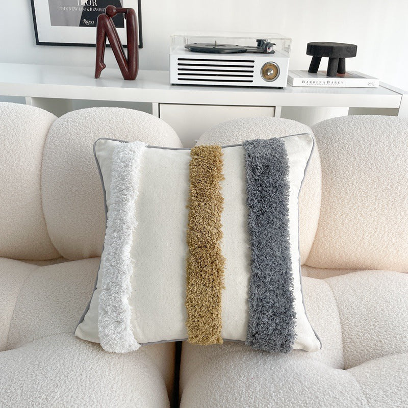 Cotton And Linen Bohemian Ins Style Pillow Sofa Living Room And Bedside Backrest Bay Window Tassel Cushion Cover - DropOnline.co