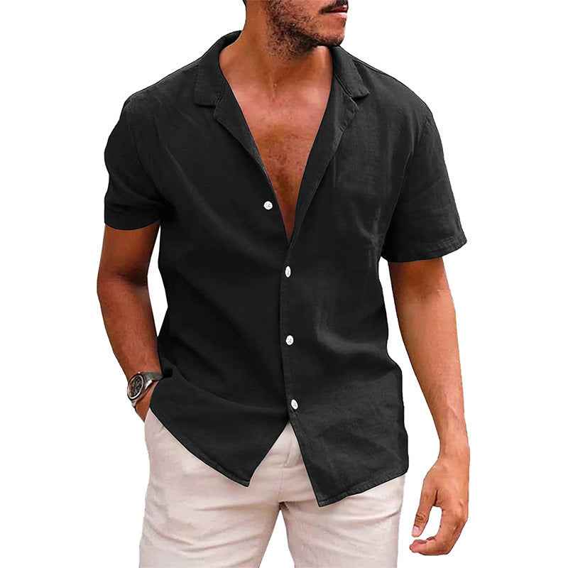 Men's Casual Button Down Beach Shirt - Short Sleeve Summer Top