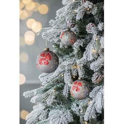 Christmas Ball Ornaments - 4.7" Glass Decorative Hanging Ornaments Set of 4 - DropOnline.co