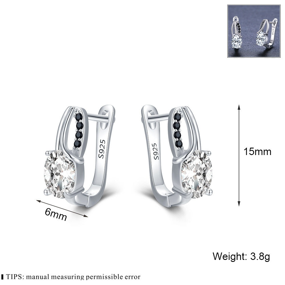 European And American Zircon Rhinestone Stud Earrings Copper Fashion All-match - DropOnline.co