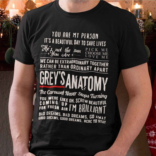 Men's TV Drama Line Pattern T-Shirt - 'You Are My Favorite Person' 2024 Christmas Trend