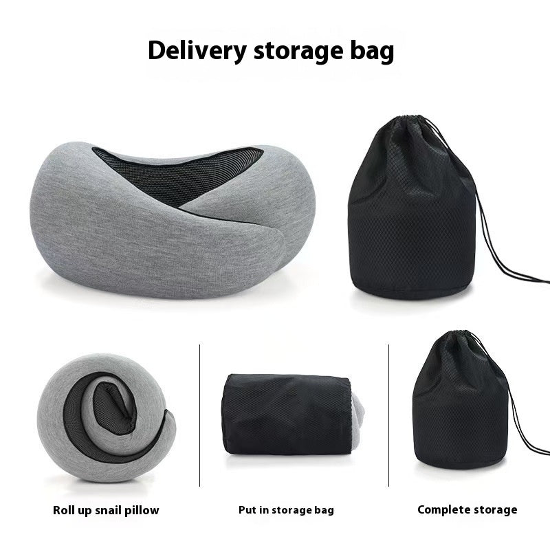 Soft Memory Foam Travel Neck Pillow U Shape Adjustable Support Comfortably Sleeping On Plane Car Office Noon Break - DropOnline.co