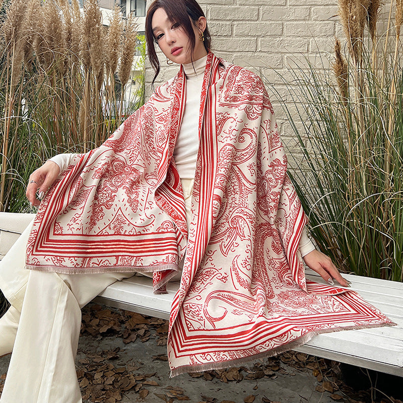 Women's Versatile Fashion Scarf - Thickened Warm Cashmere Winter Wrap - DropOnline.co