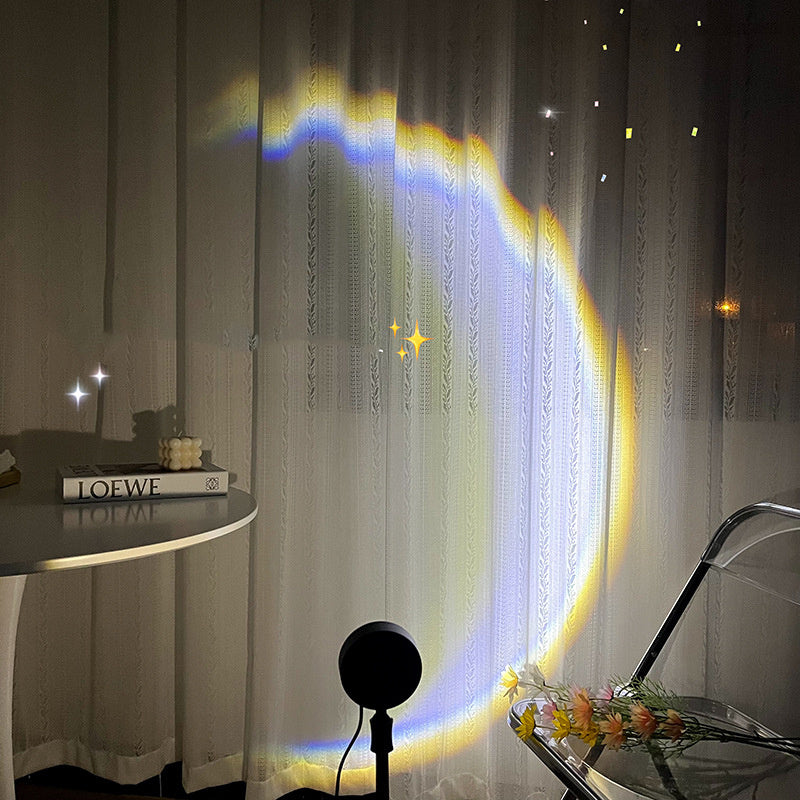 INS USB Moon Lamp LED Rainbow Neon Night Sunset Light Projector Photography Wall Atmosphere Lighting For Bedroom Home Decor - DropOnline.co