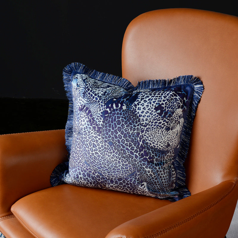 Leopard Living Room Sofa Cushion Tassel Print Pillowcase - DropOnline.co