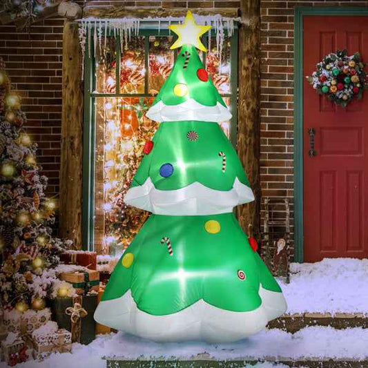 6.9ft Christmas Tree - 4 LED Light Bundles Pocket Inflatable Decoration - DropOnline.co