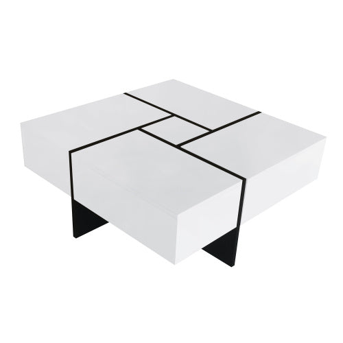Unique Design Coffee Table With 4 Hidden Storage Compartments - DropOnline.co