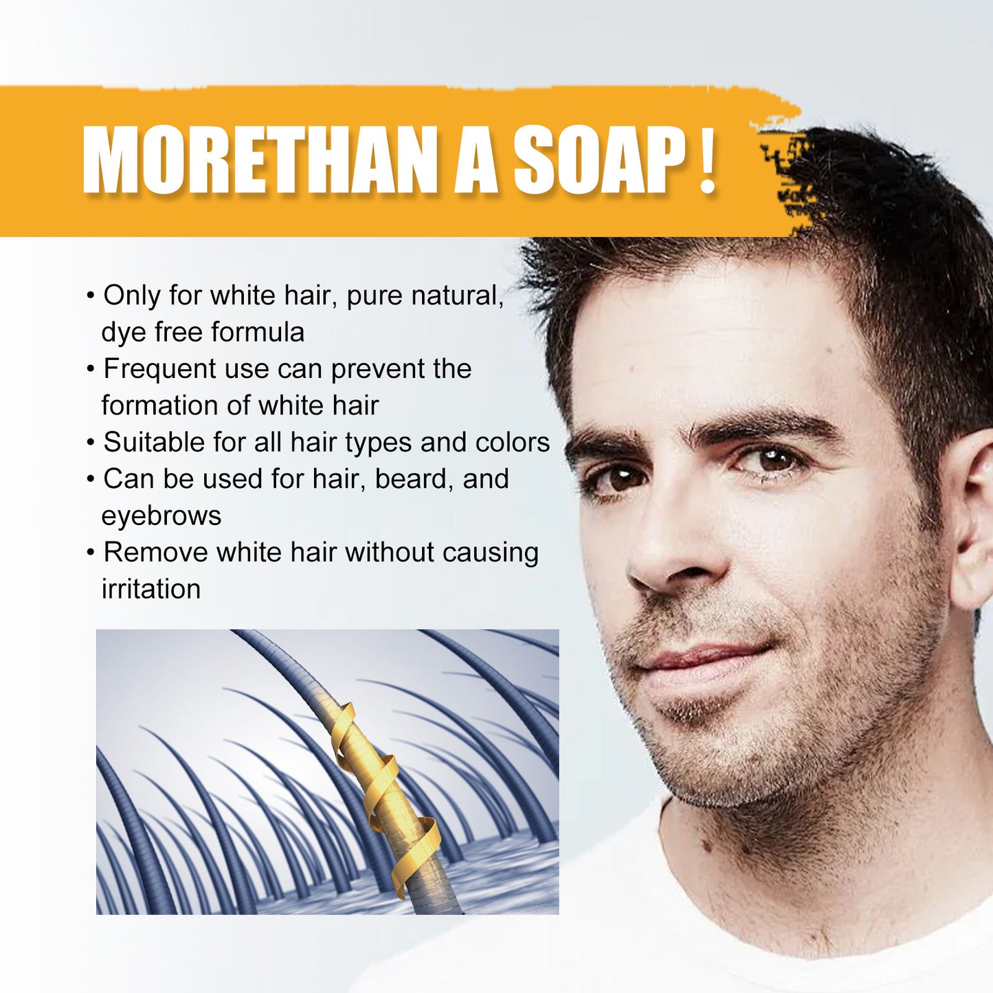 Men's Shampoo Soap - Cleansing Hair, Nourishing, Moisturizing, Dark Hair, Shiny Hair Care Men's Shampoo Soap - DropOnline.co