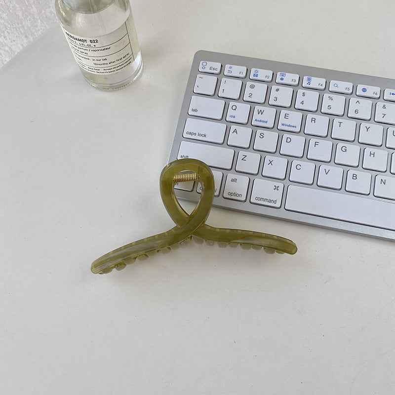 Large Jelly Color Bath Pan Hair Grabber - Minimalist Curve Design Drain Catcher