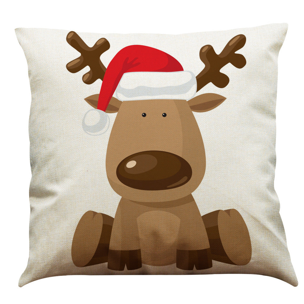 Christmas Cotton Linen Sofa Car Cushion Pillowcase - DropOnline.co