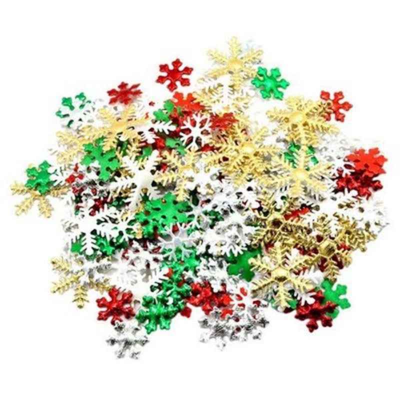 200 Snowflake Flat Decorations - Handmade Card Making Craft Supplies - DropOnline.co