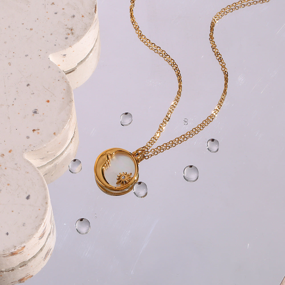 Popular Versatile Shell Moon Necklace - DropOnline.co