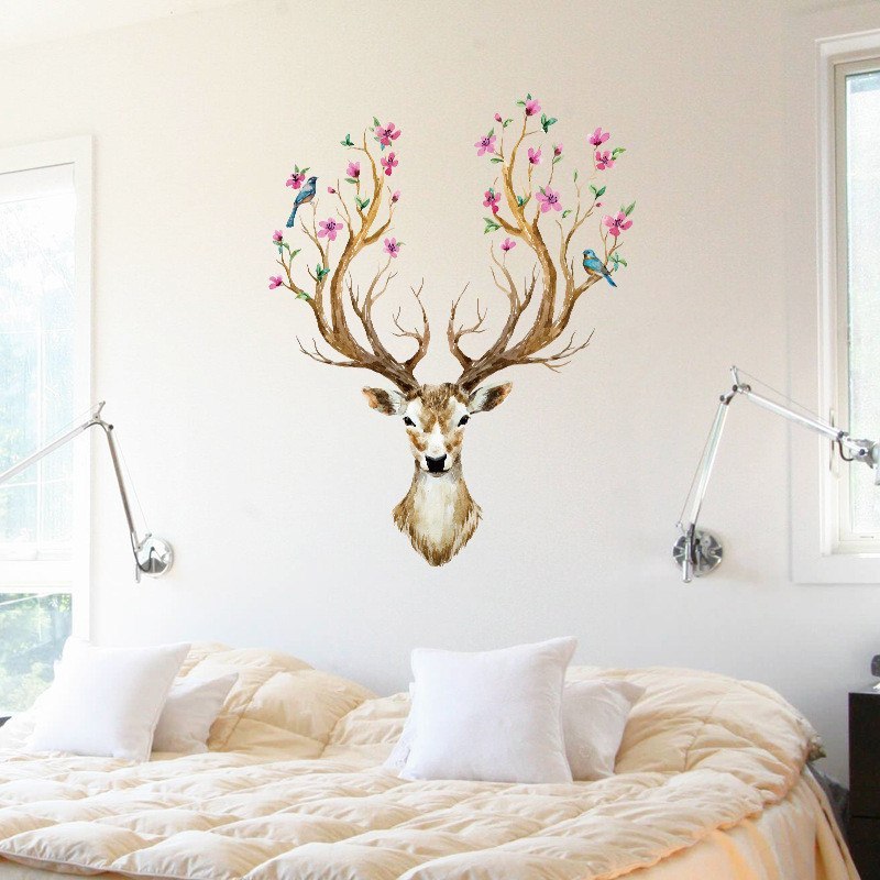 Sika Deer DIY Wall Stickers Wall Decor Art Decals For Kids Rooms Bedroom Living Room European Style Poster Unique Wall Sticker - DropOnline.co