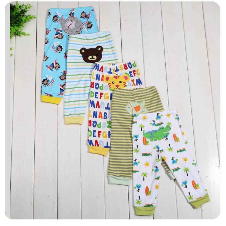 Children's Cartoon Print Leggings 5-Pack - Soft Cotton Pants for Kids - DropOnline.co