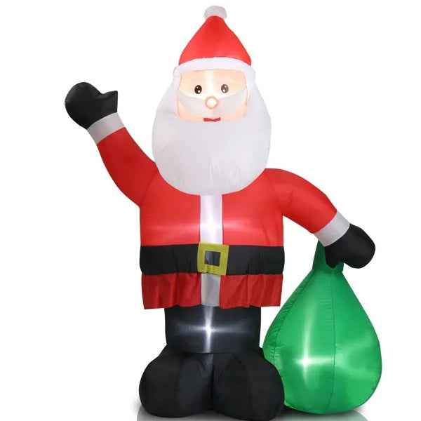6 FT Lighted Christmas Inflatable - Santa Claus with Large Gift Bag & LED Lights - DropOnline.co