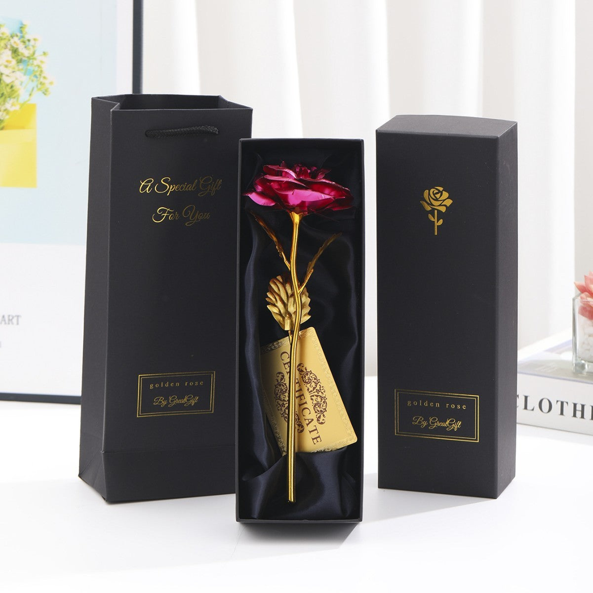 Gold Foil Rose Creative Holiday Gifts For Girls - DropOnline.co