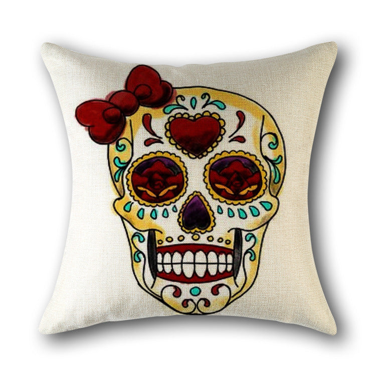 Skull Print Cushion Cotton Cover Sofa Cushion Bed Scandinavian Decorative Pillow Case - DropOnline.co