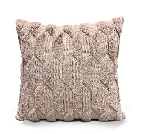 Plush Solid Color Sofa Pillowcase Living Room Cushion - DropOnline.co