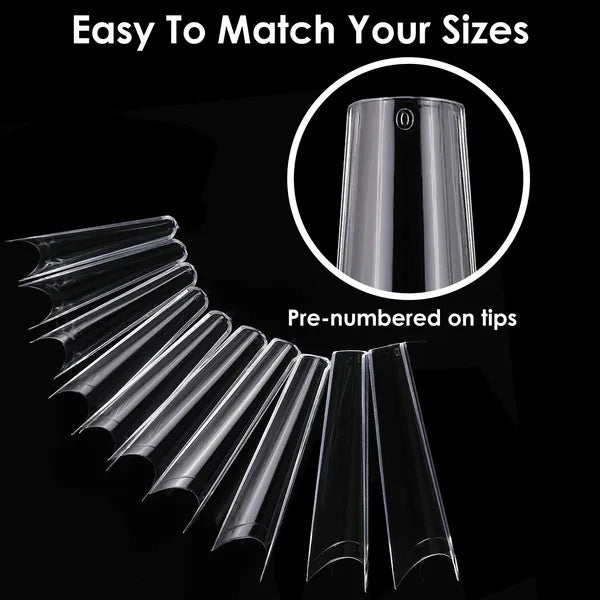 500Pcs False Nail Tips C Curve Half Cover French Nails Extra Long Fake - DropOnline.co