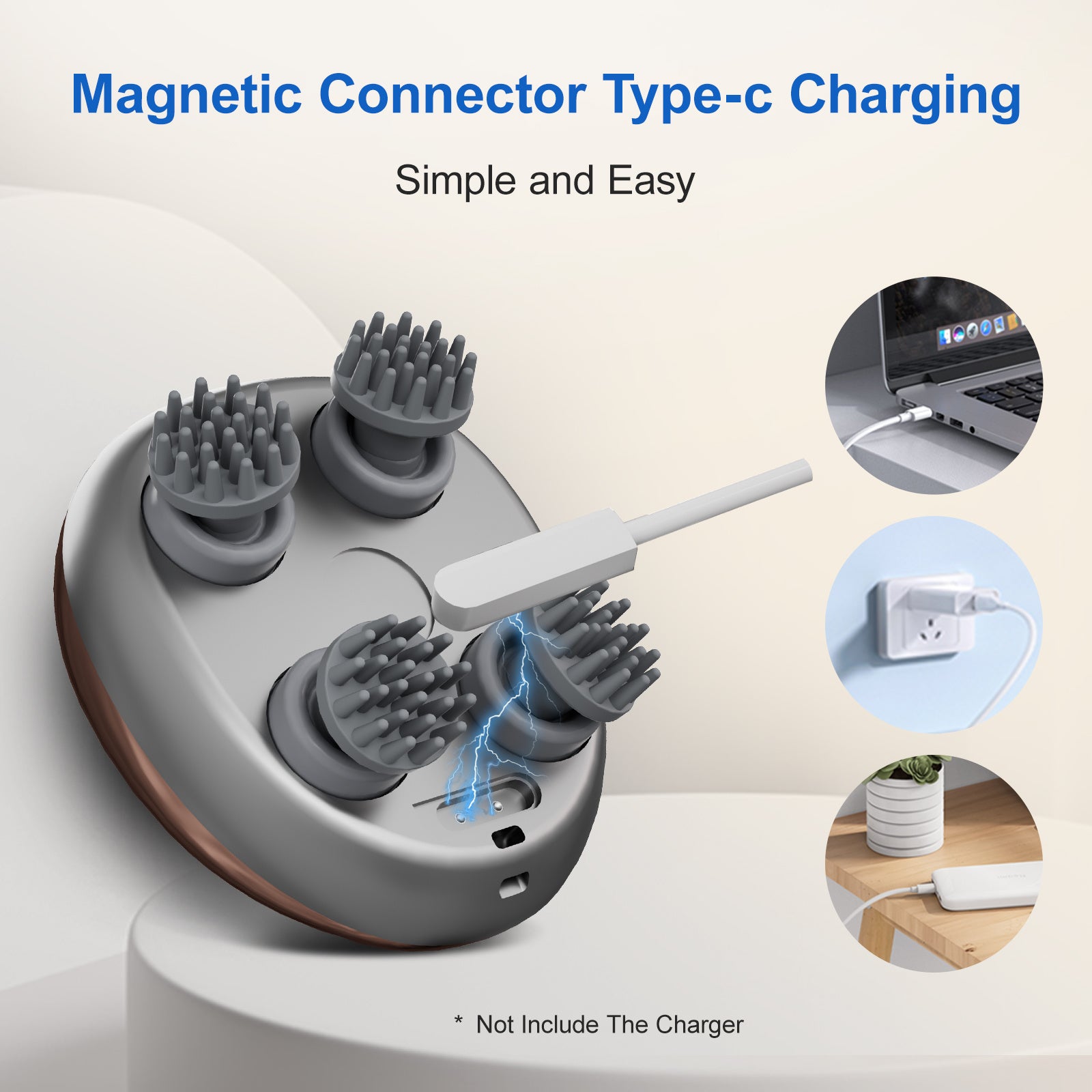 Hair Relaxation Tool 3D Massage Comb Smart Scalp Massager Relieves Fatigue Essential For Home And Office Rechargeable Massager - DropOnline.co