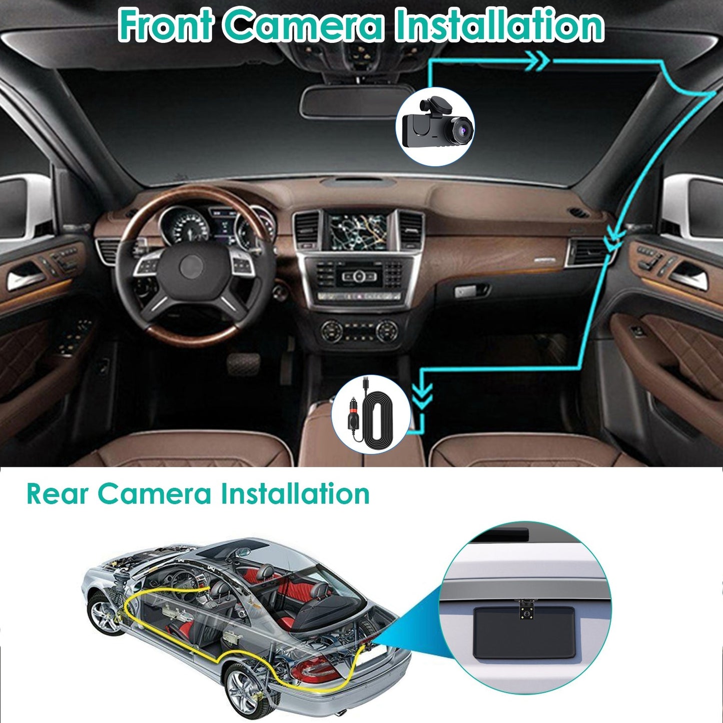 3-channel Car Camera With 32GB MMC Card - DropOnline.co